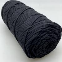 Шнур хлопковый для вязания Ш-ХЛ3_002 чёрный, Змм/100м, хлопок от магазина пряжи Ненапряжно