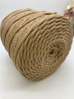 Шнур полиэфирный для вязания с сердечником  ПШ5_2-45 Пшеничный, 5мм/200 м от магазина пряжи Ненапряжно