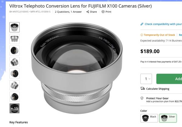 Viltrox выпустили телеконвертер для серии Fujifilm X100